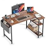 CubiCubi L Shaped Desk, 40" Computer Desk with Reversible Storage Shelves Home Office Corner Desk Study Writing Gaming Table, Brown
