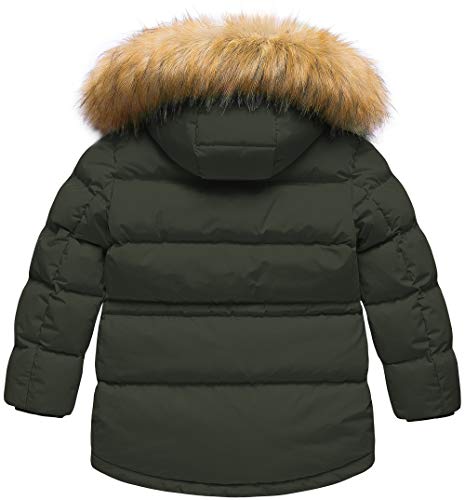 Creatmo Us Boy's Fleece Puffer Coat Winter Warm Quilted Padded Outerwear Thicken Jacket Army Green 6/7 #TOP1