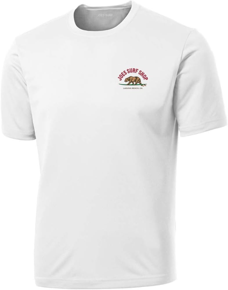Joe's USA Joe's Surfing Bear DRI Equip Wicking Shirt - Large - White/C Moisture Wicking Short Sleeve 3 8 - Ounce, 100% Polyester