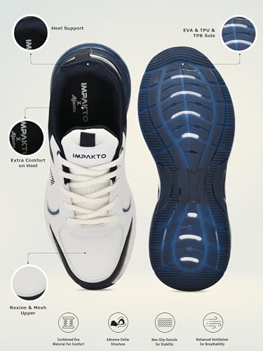 Image of Impakto Flex Onyx Men Casual Sneaker Classic Rounded to Pampering Cushioned Extra Comfort Lace-Up