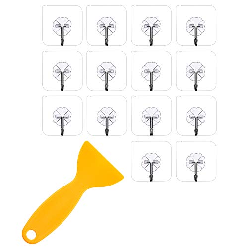 14 peças ganchos adesivos ganchos de parede de alta resistência 15 libras (máx.) Ganchos autoadesivos para pendurar na parede para toalhas de banho suporte forte para cozinha roupa de banho escritório