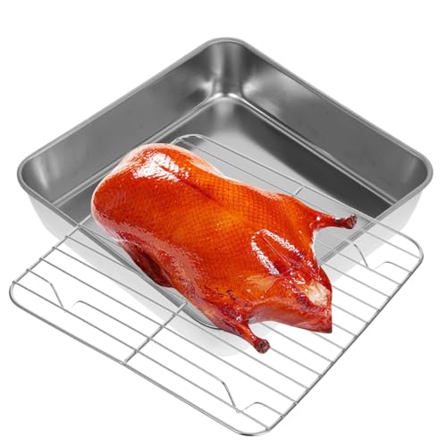 Plat à rôtir acier inoxydable couvercle pan multifonctionnel pour cuisson