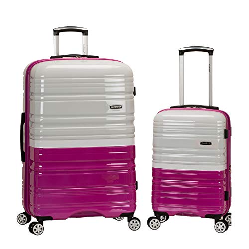 Rockland Melbourne Hardside Expandable Spinner Wheel Luggage, Two Tone White, 2-Piece Set (20/28) #TOP17