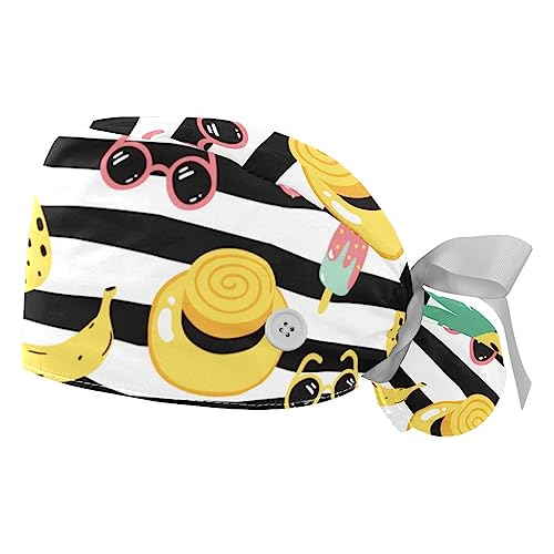 Berret Bouffant avec bandeau sueur bonnet de travail ajustable VERED x2