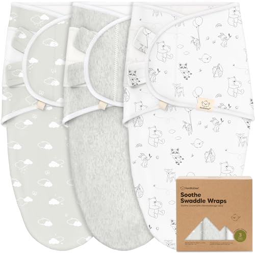 Image of KeaBabies 3-Pack Organic Baby Swaddle Sleep Sacks - Swaddles for Newborns, Infant 0-3 Months, Baby Girls, Boys, Soft & Snug Newborn Sleep Sack, Nursery Swaddling Blankets (Aspire, OS)