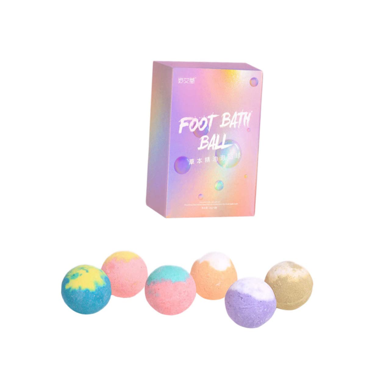 DOITOOL Bathing Salt Balls 6pcs Foot Bath Natural Ingredients Foot Salts for Foot Bath Therapeutic Moisturizing Safe for Skin