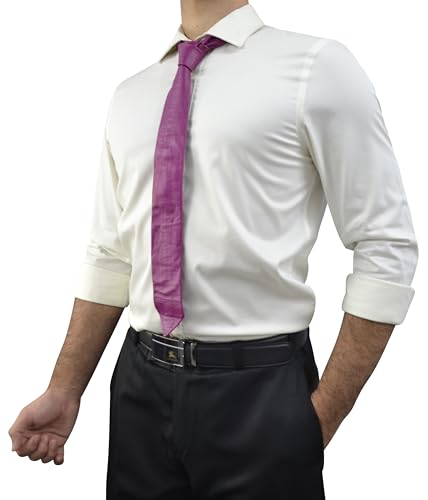Image of Mens Lamb Leather Necktie - Skinny Solid Casual Business Wear Narrow Leather Slim Tie- Neckties for Party Wedding Gift