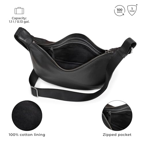 BERLINER BAGS Premium Genuine Leather Crescent Bag Luna, Crossbody Bags for Women, Travel Sling Bag4