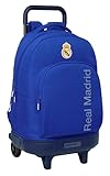 REAL MADRID - Mochila Grande con Ruedas, Compacta, Extraíble, Ideal para Niños de Diferentes Edades, Cómoda y Versátil, Calidad y Resistencia, 33x22x45 cm