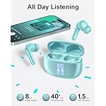 Wireless Earbuds, Bluetooth 5.3 Ear Buds, Headphones with Clear Stereo Sound, 40H Playtime with LED Digital Display, IPX7 Waterproof Earphones Built-in Mic for Phone Tablet Sports Workout, Jade - Image 5