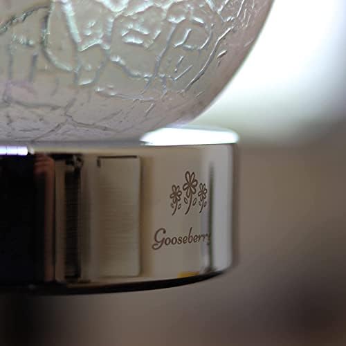 Gooseberry Deluxe Touch Sensitive Base Electric Wax Melt Burner Hand Made Glass Scented Candle Warmer For Wax Melts Fragrance Oil Night Light Home Décor Gift White Iridescent UK Based