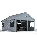 Carports 12X20 Heavy Duty?Car Port with 180G Removable Side Walls, Carport Canopy, Portable Car Port Garage, Car Shelter All Weather,Grey