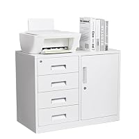 Amazon.co.jp: SOLEADO 4段スチール製 オフィスキャビネット 鍵付き 4