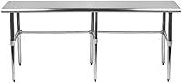 Vista 40 de AmGood Mesa de trabajo de acero inoxidable con base abierta, banco de trabajo de metal