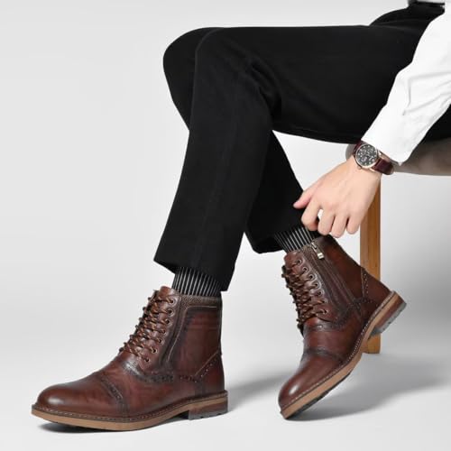 Image of Arkbird Mens Chelsea Boots, Stylish and Comfort Leather Chukka Ankle Boots with Zipper