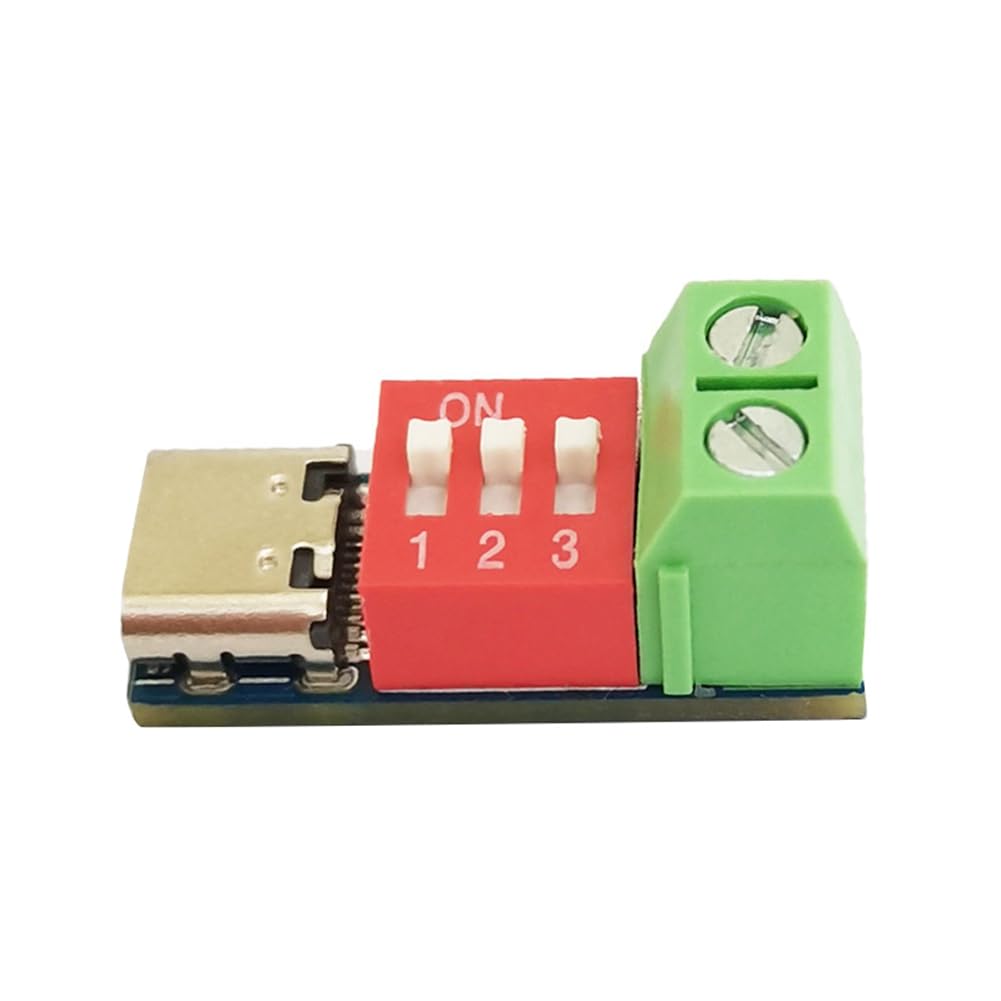 Lizusidtsy 1PCS Type-C PD QC Trigger 5V-20V DC Adjustable Voltage Power Module Dial Adjustment Voltage Fast Charging Decoy Module Easy Install Easy to Use, 500457370A2
