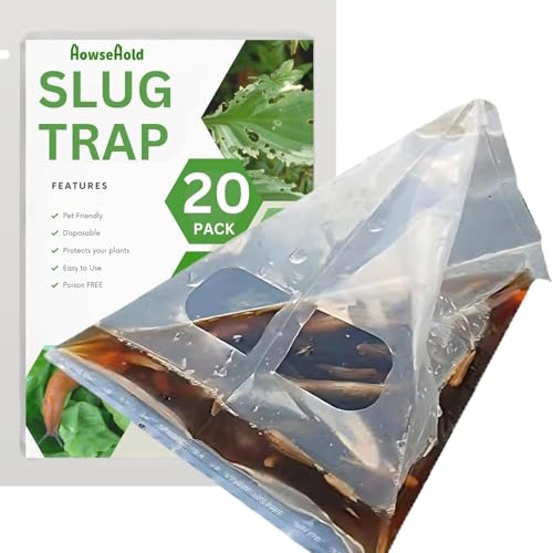 HowseHold Disposable Slug Traps No Poison or Pellets Pet and Child Safe Indoor & Outdoor Use Slug Pellet Alternative Pack of 20