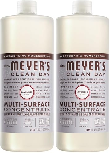 Image of MRS. MEYER'S CLEAN DAY Multi-Surface Cleaner Concentrate, Use to Clean Floors, Tile, Counters, Lavender, 32 fl. oz (Pack of 2)