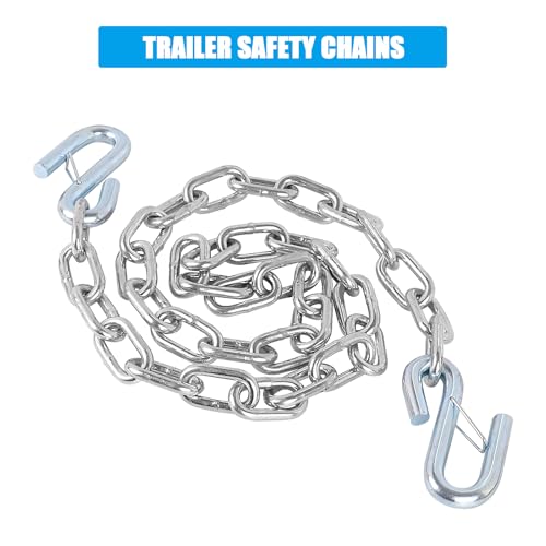 Image of 48 inch Trailer Safety Chain w / 17 /32 inch Hooks 7000 lbs 2 Pack