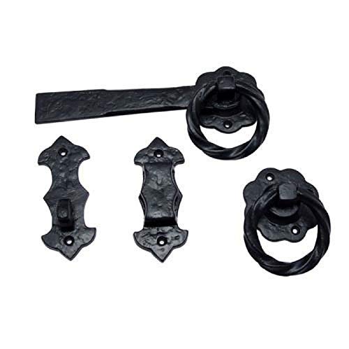 Adonai Hardware Adriel Wrought Iron Twisted Ring Gate Latch for Vintage Wooden Barn Doors, Gates, Closets, Furniture, Drawers, Cupboards, Wardrobes and Sheds - Black Powder Coated (B01HEW4Y44) Amazon Price History, Amazon Price Tracker