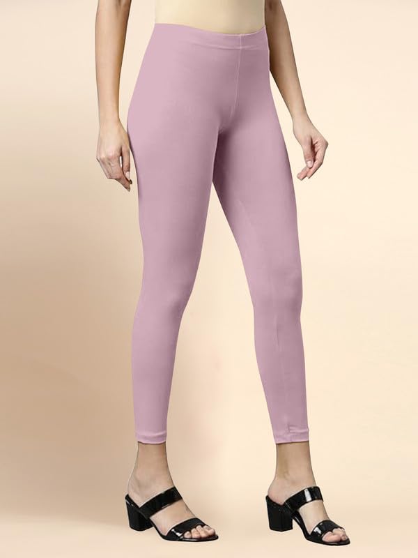 Image of TRENDMALLS Women's Microfiber Elastane Stretch Soft Cropped Leggings with Ultrasoft Waistband for Women