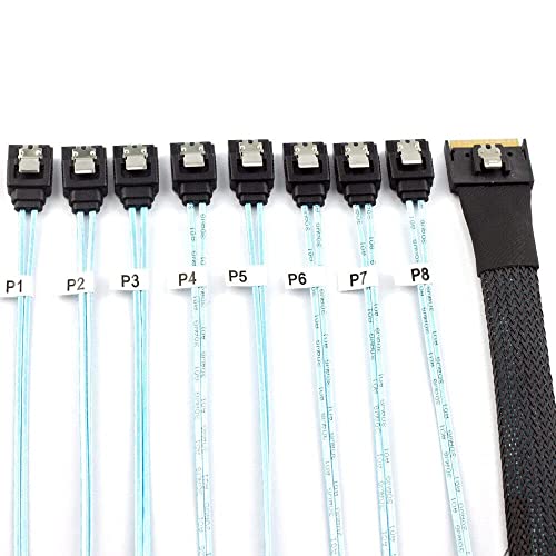 Cable Slimline SAS SFF-8654 a 8 SATA para armar tu propio servidor NAS multimedia en casa 0.8m 4