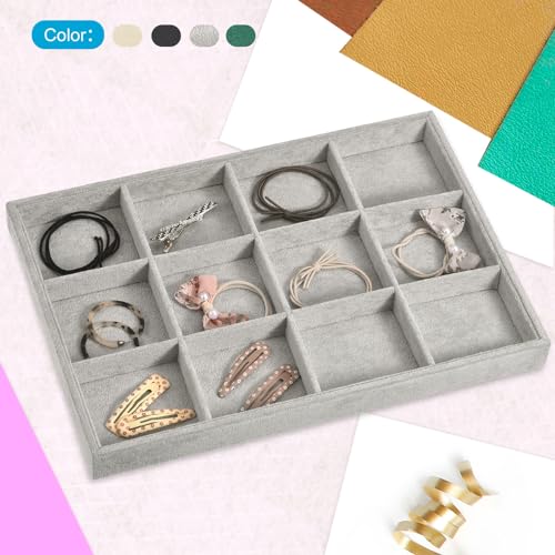 Plateaux à bijoux empilables uxcell en velours vert foncé avec couvercle pour bagues - 7