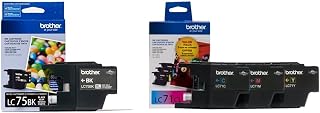 Brother LC752PKS Genuine Black Ink Cartridge,2-Pack & LC713PKS Innobella Standard Yield Ink Cartridge - 3 Pack - 1 Each of LC71C, LC71M, LC71Y - Retail Packaging-Cyan/Yellow/Magenta