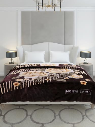 Image of Monte Carlo Double Bed Heavy Winter Blanket Marshal 2 Ply 850 GSM | 4.5 KG (240x220 CM), Maroon