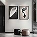 Large Framed Modern Wall Art 3 Piece Set, Black and White Abstract Paintings Artwork Decor, Contemporary Geometric Luxury Bright Style Pictures Prints for Living Room Hallway and Office 24x36 Inch