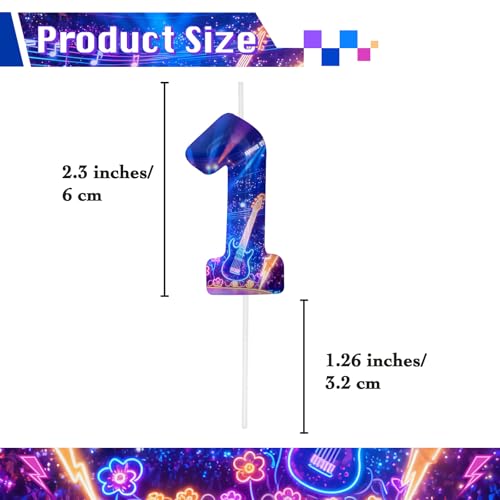 Image of Blue Number 1 Birthday Candles, Cartoon Themed Cake Toppers for Boys Girls Cake Decorations, Birthday Decorations Party Supplies, Number Candles for Party Decor