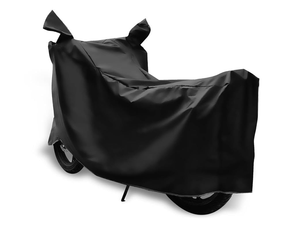 Image of Heavy Duty Waterproof Scooty & Bike Cover for Upto 160cc - UV Resistant, Dustproof & Rain Protection, All-Weather Outdoor Cover for Bikes & Scooty with Buckle Straps (Black)