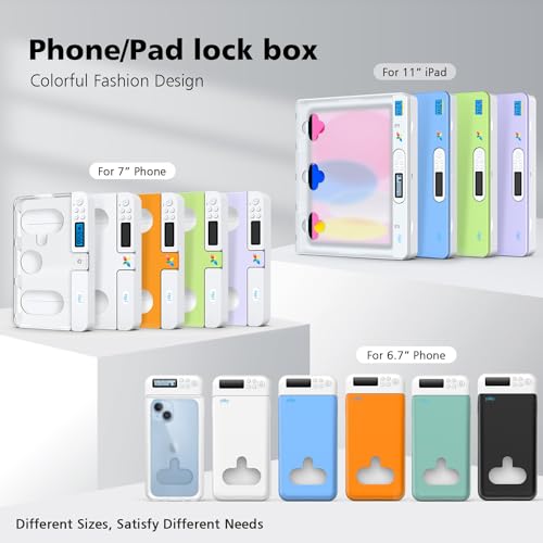 Image of ySky Cell Phone Lock Box with Timer,Portable Timed phone Lock Box for iPhone and Android Phones, Self-Control Timer Phone Locker to Help Kids,Students, Adults Focus Back, Mobile Phone Addiction(Black)