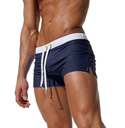 Image of TONLEN Mens Swimwear Short Swim Trunks with Zipper Pocket