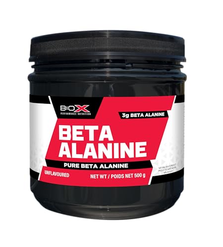 BIOX PERFORMANCE NUTRITION - BioX Beta Alanine Powder | 100% Pure Beta Alanine Powder for Muscular Endurance, Strength, Recovery | 3g Beta Alanine per Serving | Unflavoured, 166 Servings, 500G