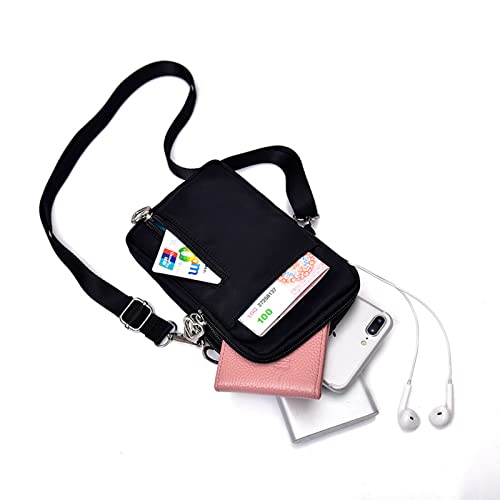 Multi-Pocket Small Women Crossbody Cell Phone Purse Armband Wallet Bag For Samsung Galaxy Z Flip 3 S22 Ultra S22 Plus S20 S21 Fe A03 A13 A33 A53 5G, Google Pixel 6 6A 5, Tcl 30 Se, Oneplus,Blu (Black) #TOP2