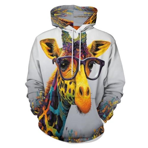 Sweat à capuche homme girafe idéal pour un look casual et décontracté en automne