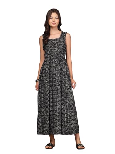 Image of Dress for Women | New Rayon Floral Printed Flared Maxi Dress for Women & Girl's