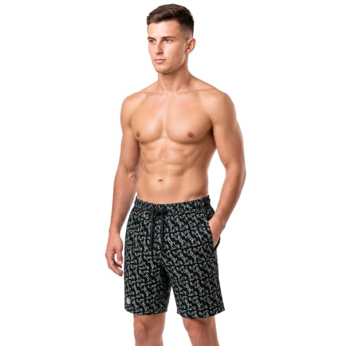 Image of Bumchums Men Mercerised Printed Knee Length Cotton Bermuda Shorts with One Side Zip Pocket, Pack of 2.