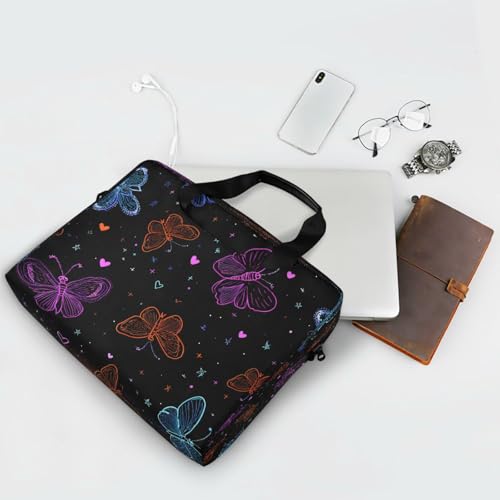 Maletín para laptop con diseño mariposas neón miniatura 7