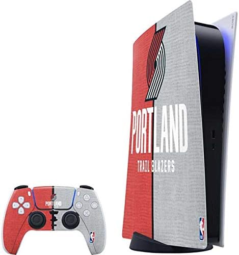 Skinit Decal Gaming Skin Compatible with PS5 Digital Edition Bundle - Officially Licensed NBA Portland Trail Blazers Hardwood Classics Design