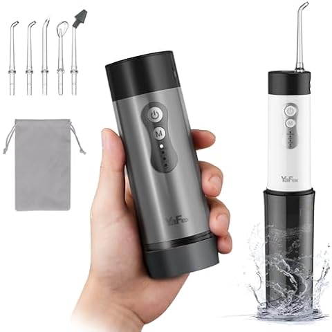 YaFex Water Dental Flosser Teeth Pick - Cordless Portable Oral Irrigator Rechargeable Collapsible Mini Irrigation Cleaner, 4 Modes, with DIY, IPX7 Waterproof Travel Floss for Teeth Cleaning Cover