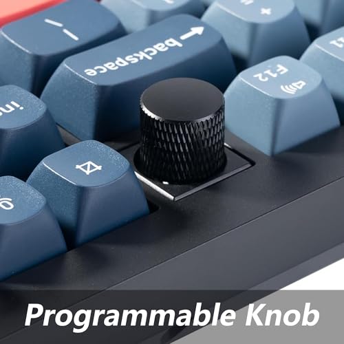 Image of Keychron V6 Max Wireless Custom Knob Mechanical Keyboard, QMK /VIA Programmable Full Size Bluetooth 5.1 /2.4 GHz /Wired RGB with Hot-swappable Gateron Jupiter Red Switch Compatible with Mac Windows Linux