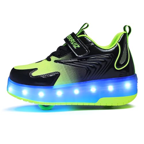 Kids Roller Skate Shoes with Retractable Wheels Rechargeable Led Light Up Sneakers for Christmas Birthday Gifts