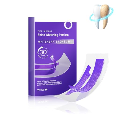 SHEBEEDO Purple Teeth Whitening Strips, Enamel Safe Whitener Strips for Sensitive Teeth, Removes Stubborn Stains, 30 Minute Fast Whitening Patches, Non-Sensitive Formula, 7PCS