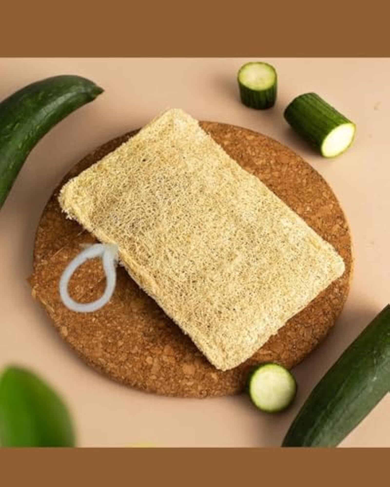 Organic Natural Loofah Body Scrubber Bath Sponge with Loop, Gift for Her