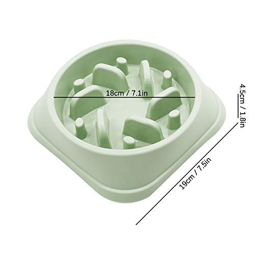 Dog Slow Feeder, rutschfestes Puzzle-Haustier Langsamere Futterfütterungsgerichte, langlebig, um Erstickungsgefahr zu vermeiden, Grün