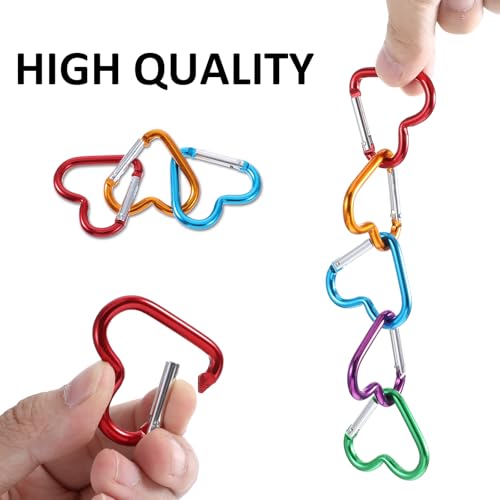 Karabiner Herz Karabinerhaken In Herzform 10 Stück Farbe Herzkarabiner Kleine Aluminium Schlüsselanhänger Bunt Metall Herzförmiger Karabiner Für Camping Rucksack Wasserflasche Schlüssel