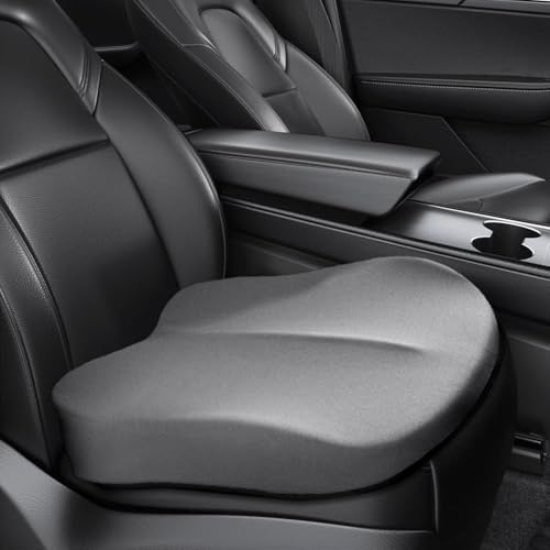 HIKENRI Car Seat Cushion Memory Foam Adult Car Booster Seat Car Seat Cushions for Driving Soft Comfort Car Seat Cushion for Height For Driver Office Chair Home(Grey)