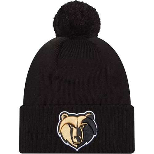 New Era Memphis Grizzlies 2023-2024 City Edition - Berretto in maglia con pompon, colore: Nero, nero, Taglia unica